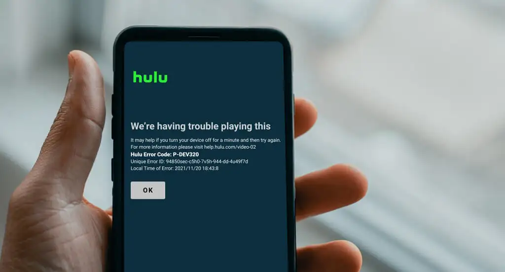 What Causes Hulu Error Code p-dev320?